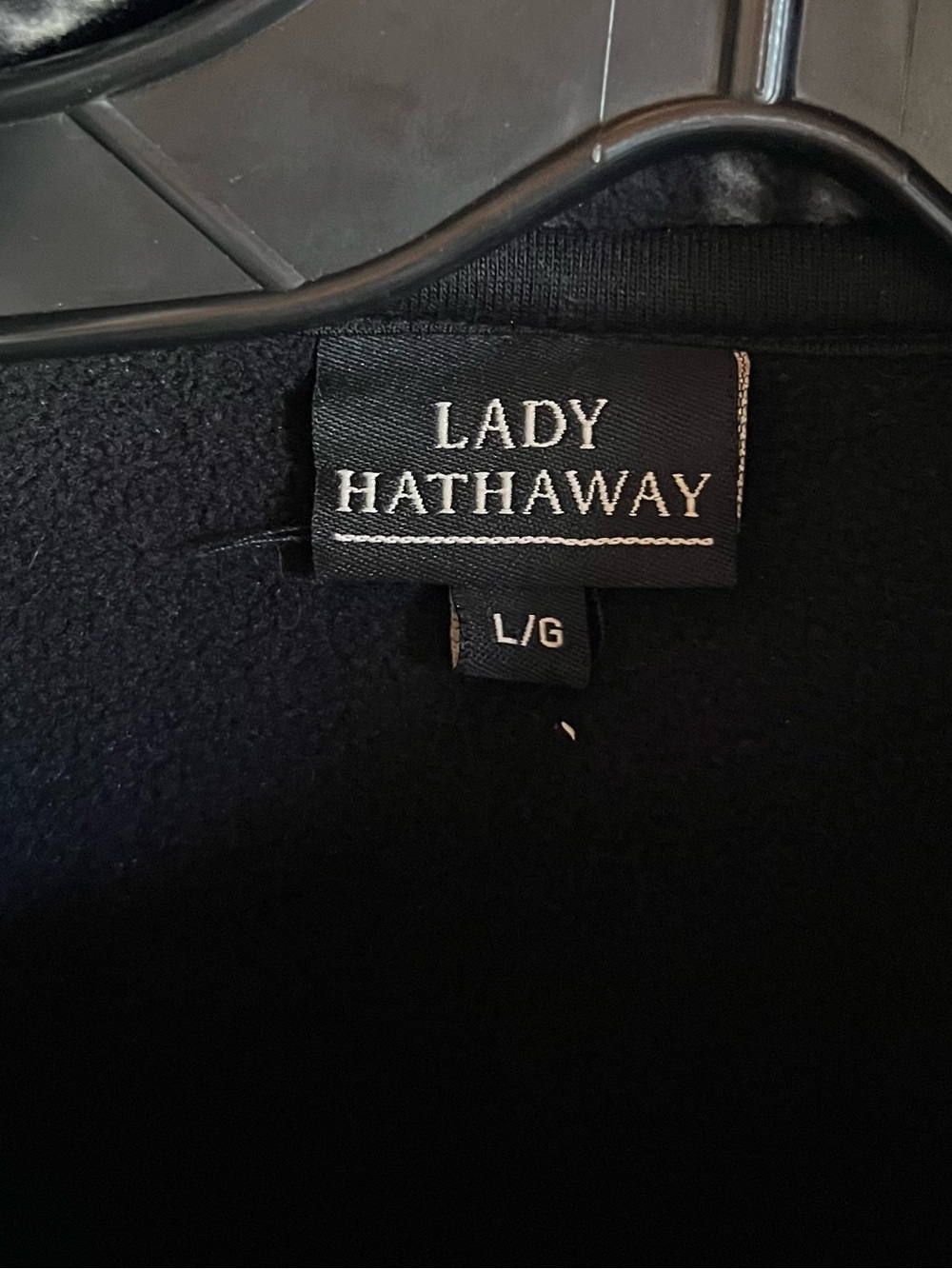 Lady Hathaway Plaid Coat Large Black White Belted Double Breasted Peacoat - Picture 6 of 9